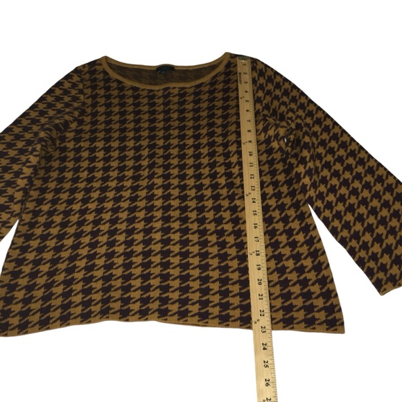 ANN TAYLOR Factory Houndstooth Gold Brown Sweater - Women’s XL - Picture 4 of 15